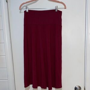 Elegant Burgundy A-Line Skirt